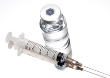 ワクチンと注射器の画像